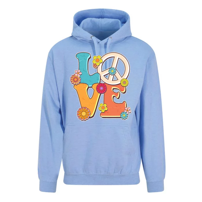 Cute Retro 1960s Flower Power Love Peace Unisex Surf Hoodie