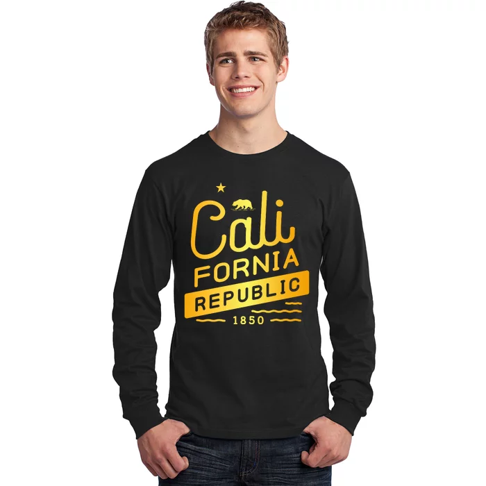 California Republic 1850 Gold Logo Long Sleeve Shirt