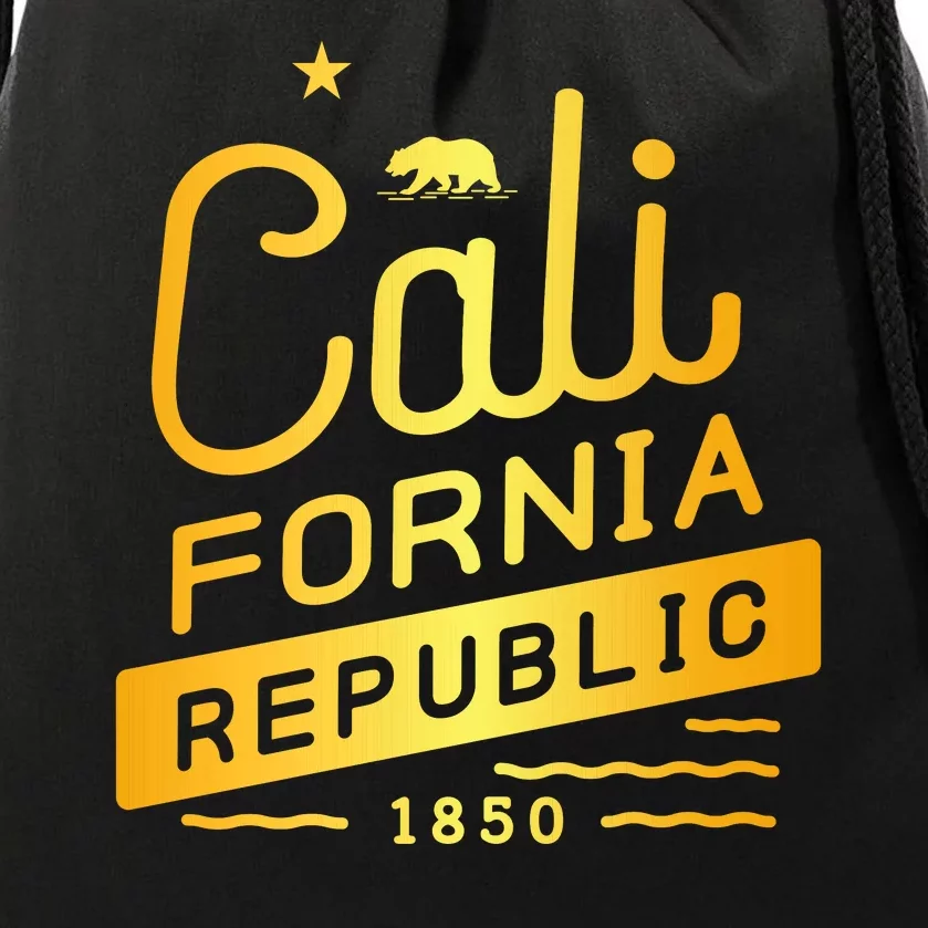 California Republic 1850 Gold Logo Drawstring Bag