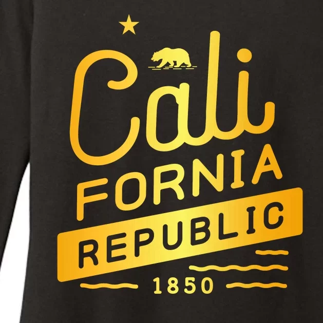 California Republic 1850 Gold Logo Womens CVC Long Sleeve Shirt