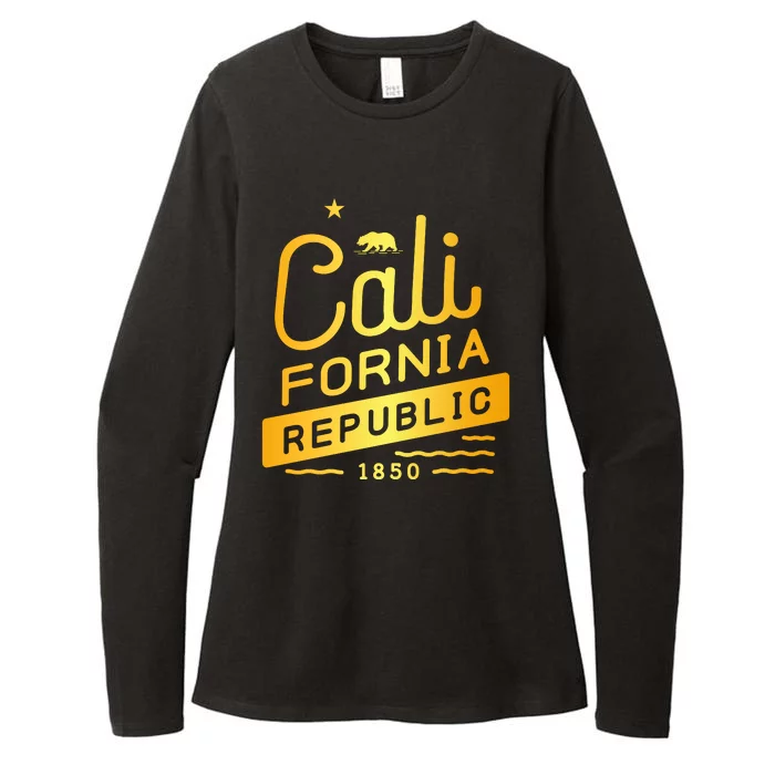 California Republic 1850 Gold Logo Womens CVC Long Sleeve Shirt