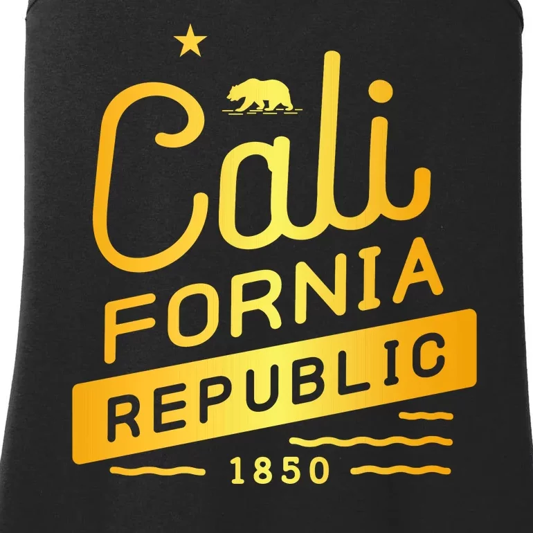 California Republic 1850 Gold Logo Ladies Essential Tank