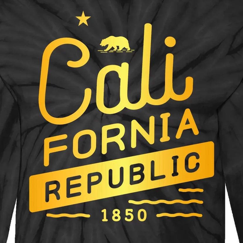 California Republic 1850 Gold Logo Tie-Dye Long Sleeve Shirt