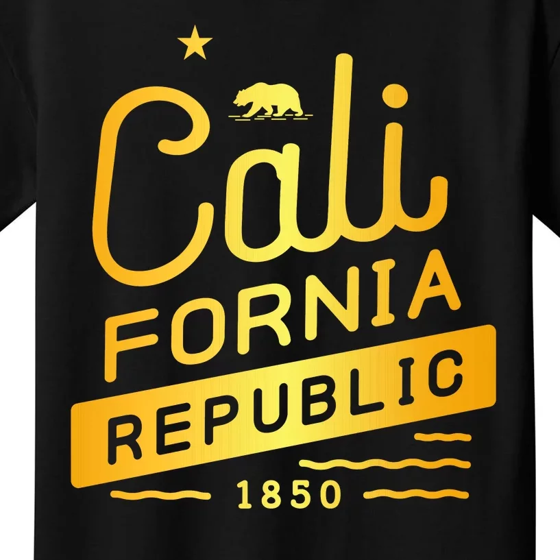 California Republic 1850 Gold Logo Kids T-Shirt