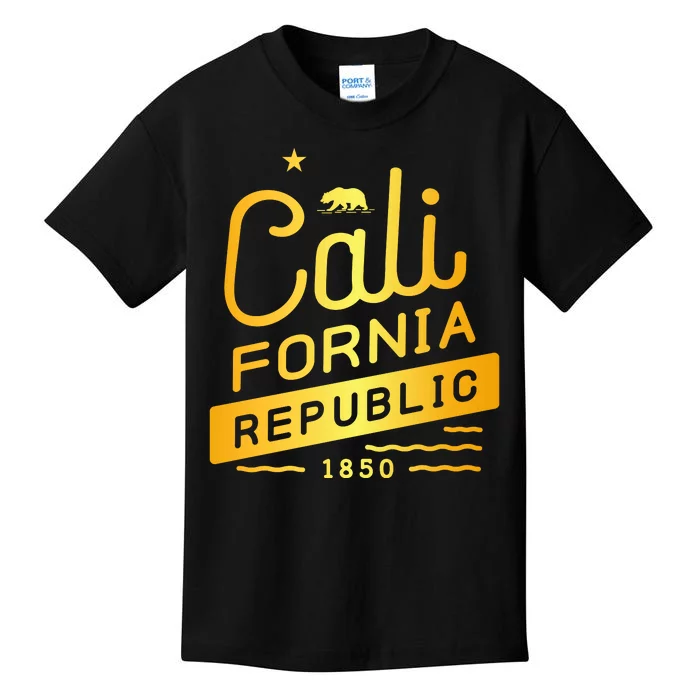 California Republic 1850 Gold Logo Kids T-Shirt