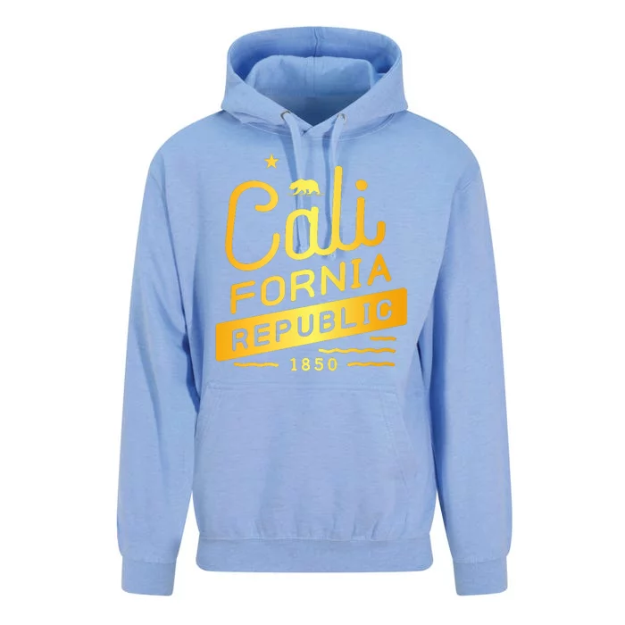 California Republic 1850 Gold Logo Unisex Surf Hoodie