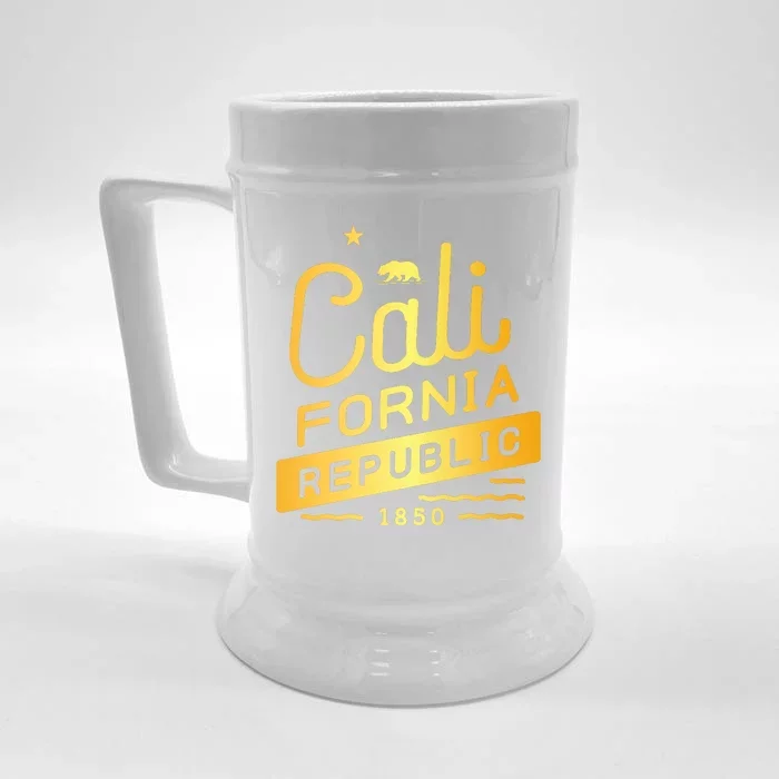 California Republic 1850 Gold Logo Front & Back Beer Stein