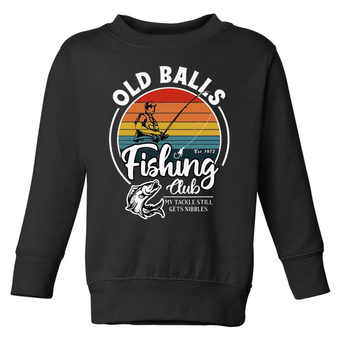 Cute Retro 50th Fishing Birthday 1972 For Over The Hill Fisherman Toddler Sweatshirt