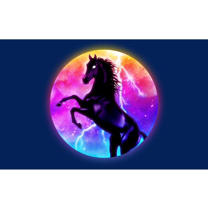 Colorful Retro 80's Eighties Lightning Galaxy Horse Bumper Sticker