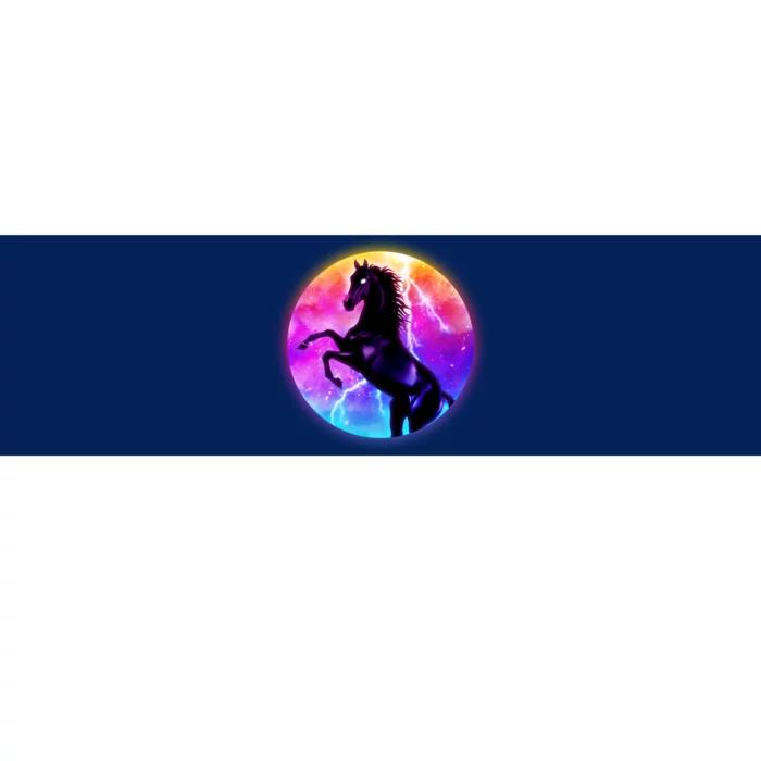 Colorful Retro 80's Eighties Lightning Galaxy Horse Bumper Sticker