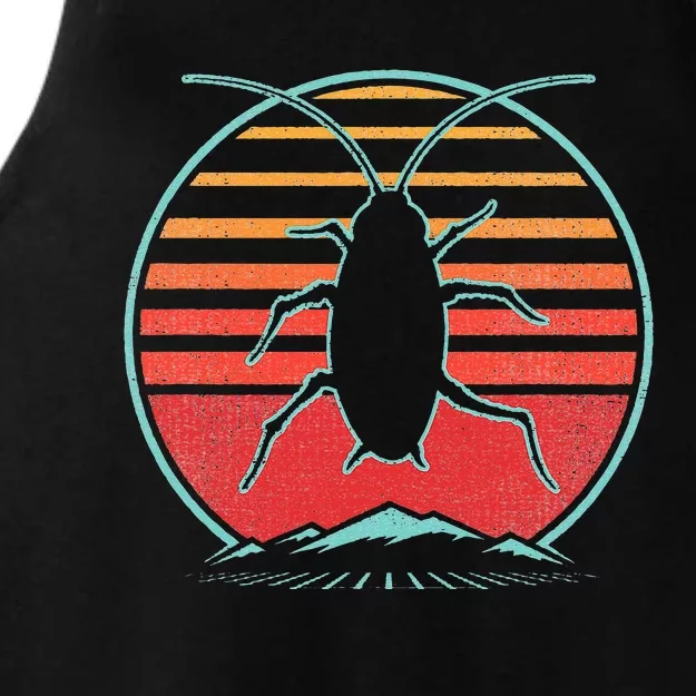 Cockroach Retro 80s Style Pest Control Exterminator Gift Ladies Tri-Blend Wicking Tank