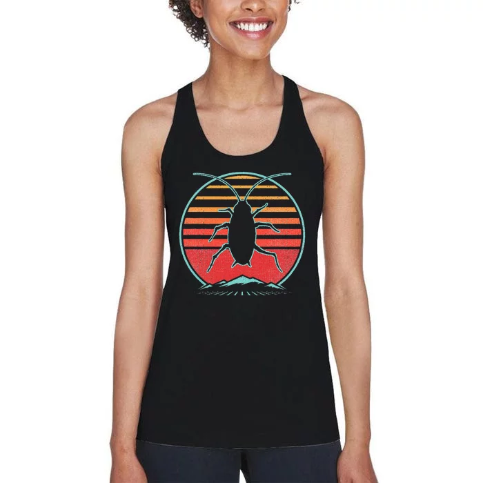 Cockroach Retro 80s Style Pest Control Exterminator Gift Women's Racerback Tank