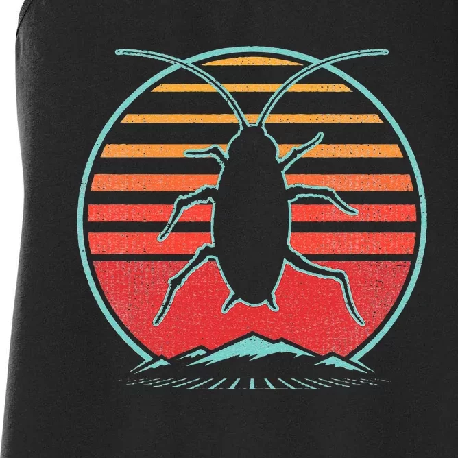 Cockroach Retro 80s Style Pest Control Exterminator Gift Women's Racerback Tank