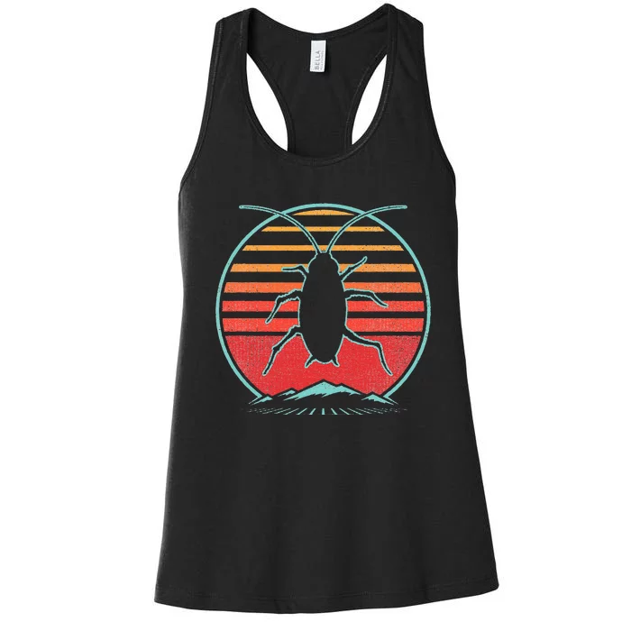 Cockroach Retro 80s Style Pest Control Exterminator Gift Women's Racerback Tank