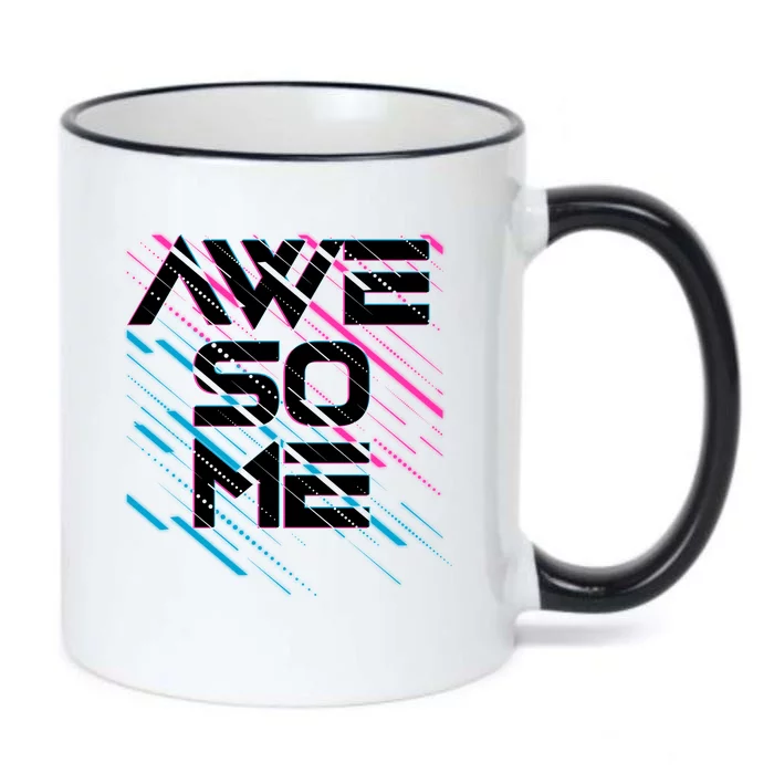 Cool Retro 80's Eighties Pattern Awesome Black Color Changing Mug