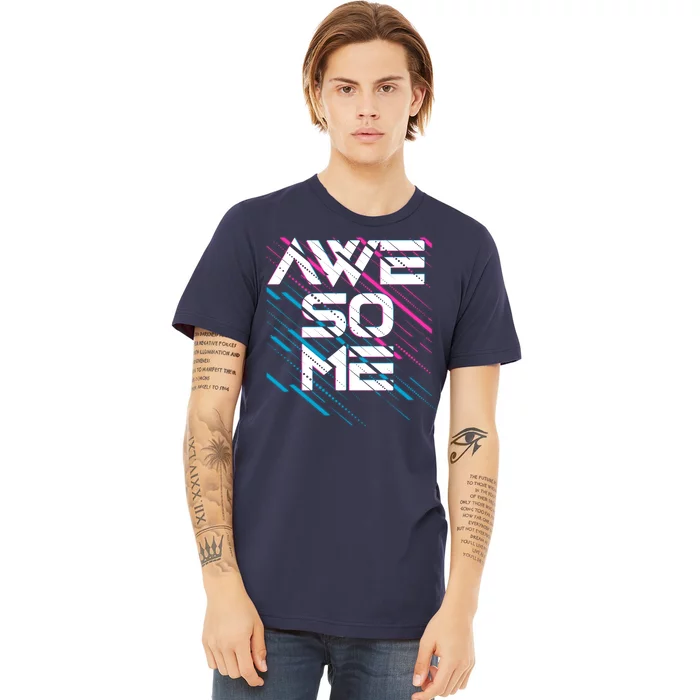 Cool Retro 80's Eighties Pattern Awesome Premium T-Shirt