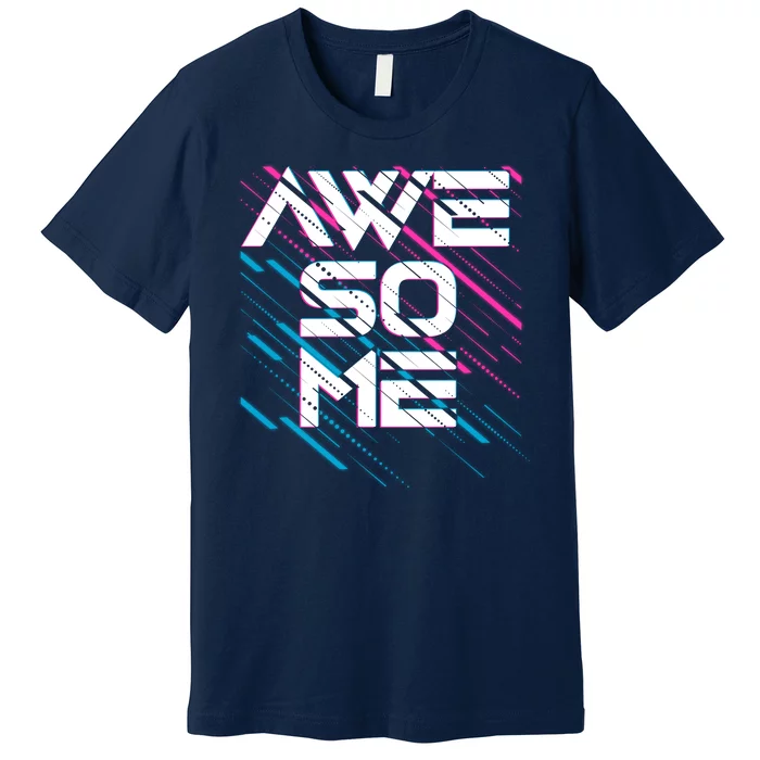 Cool Retro 80's Eighties Pattern Awesome Premium T-Shirt