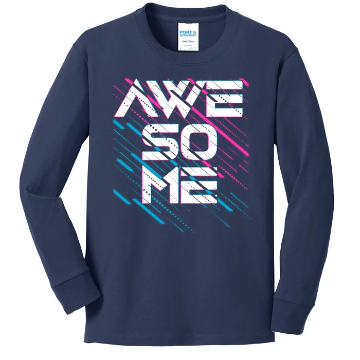 Cool Retro 80's Eighties Pattern Awesome Kids Long Sleeve Shirt