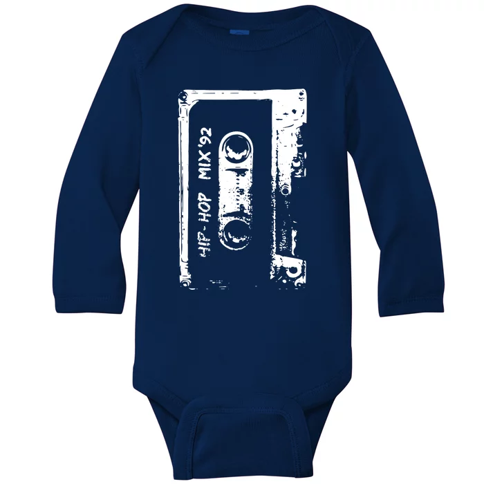 Cassette Retro 90s Style Baby Long Sleeve Bodysuit