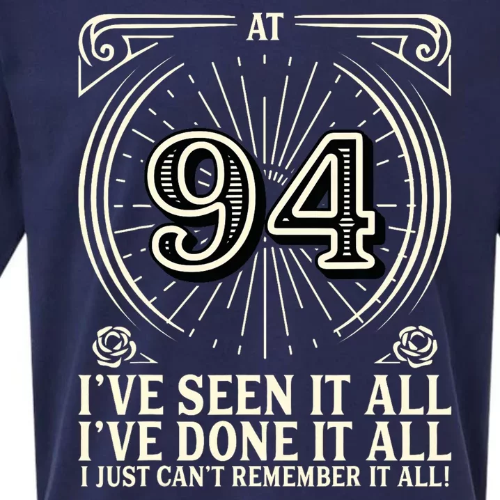 CanT Remember 94 Years Old Funny 94th Birthday Sueded Cloud Jersey T-Shirt