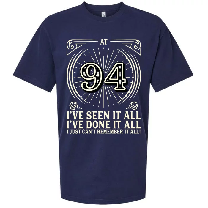 CanT Remember 94 Years Old Funny 94th Birthday Sueded Cloud Jersey T-Shirt