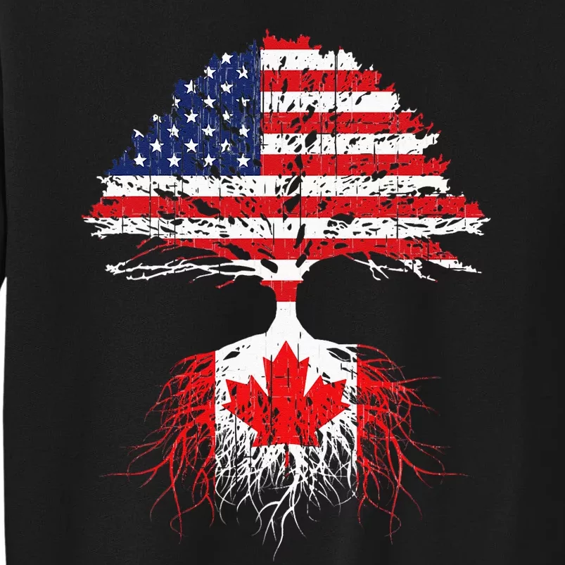 Canadian Roots American Grown Canada Flag Men Women Sweatshirt