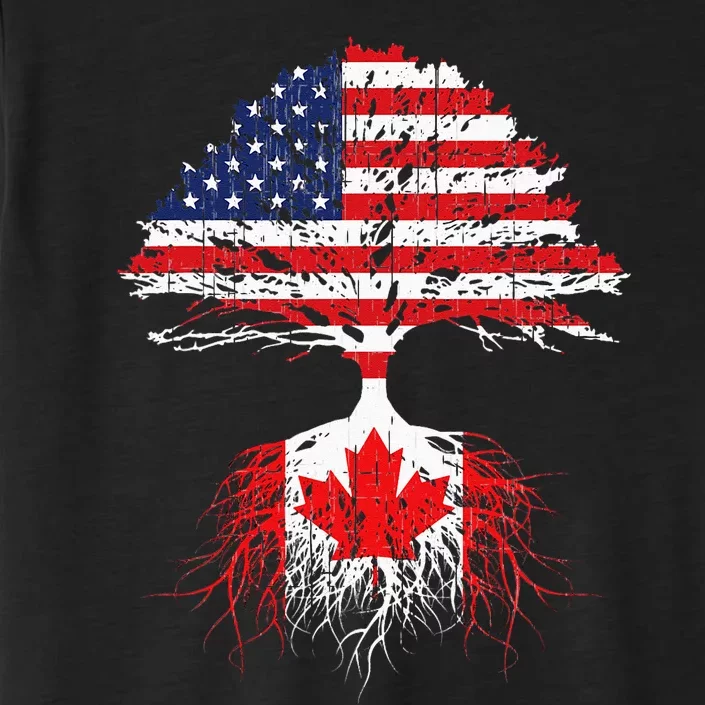 Canadian Roots American Grown Canada Flag Men Women ChromaSoft Performance T-Shirt