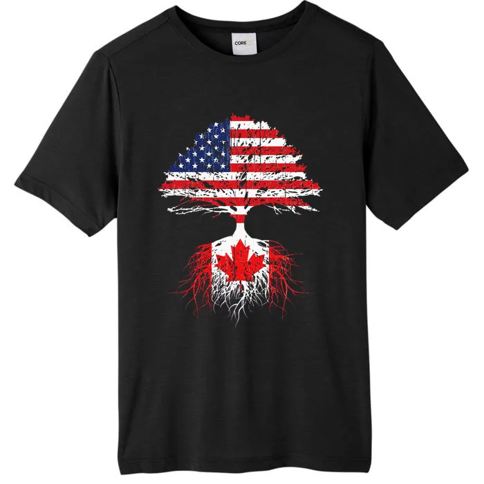 Canadian Roots American Grown Canada Flag Men Women ChromaSoft Performance T-Shirt