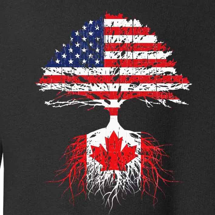 Canadian Roots American Grown Canada Flag Men Women Toddler Sweatshirt