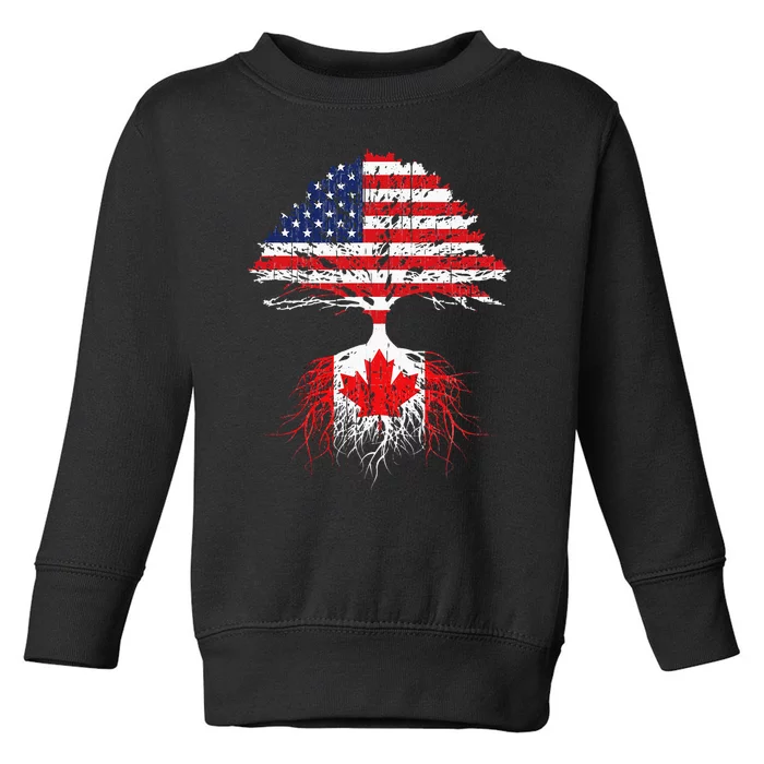 Canadian Roots American Grown Canada Flag Men Women Toddler Sweatshirt