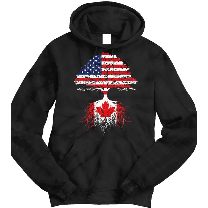 Canadian Roots American Grown Canada Flag Men Women Tie Dye Hoodie