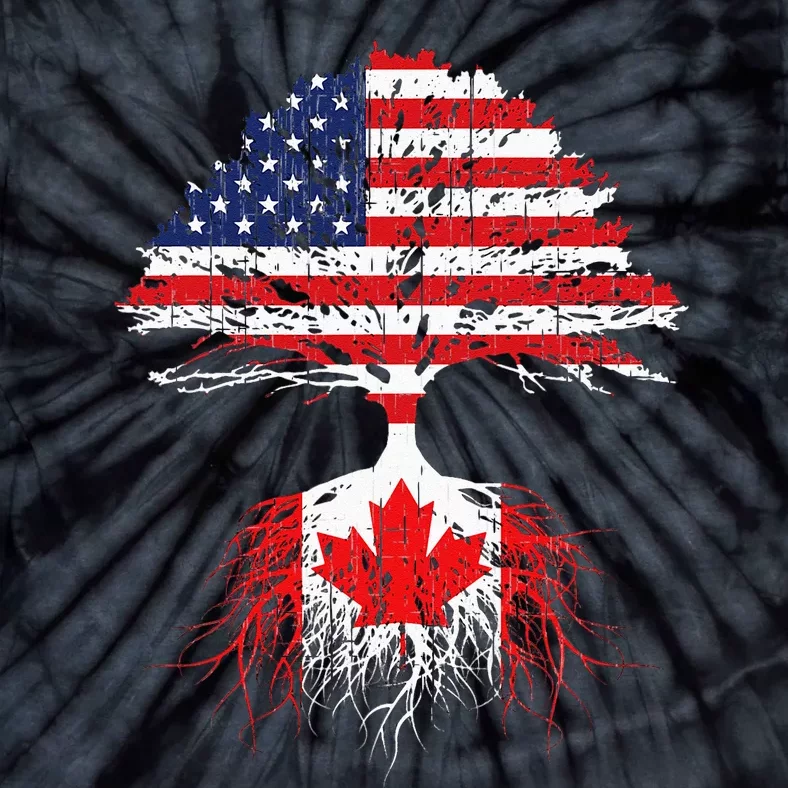 Canadian Roots American Grown Canada Flag Men Women Tie-Dye T-Shirt