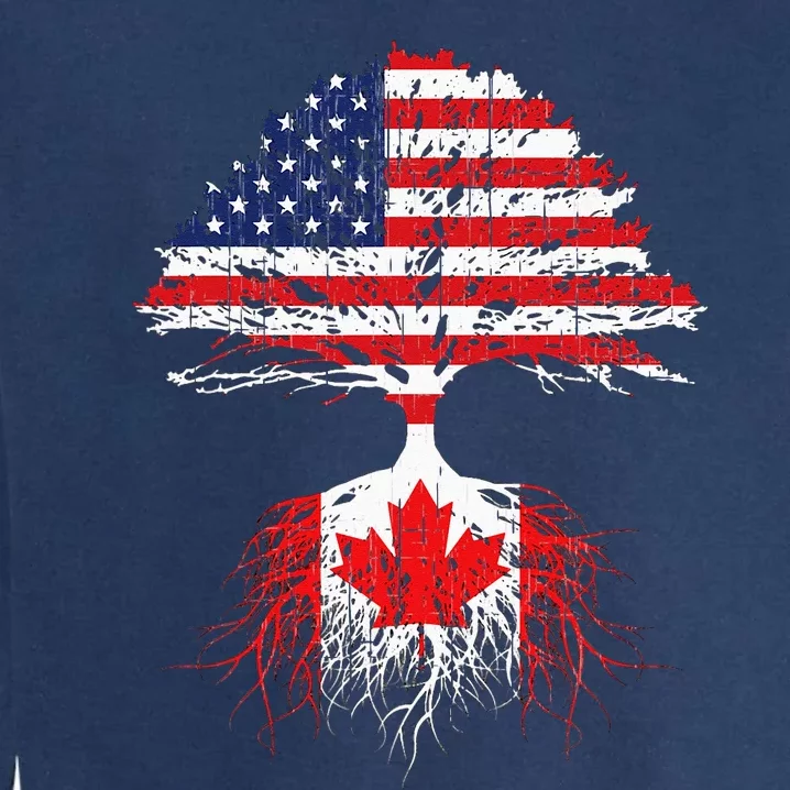 Canadian Roots American Grown Canada Flag Men Women Garment-Dyed Sweatshirt