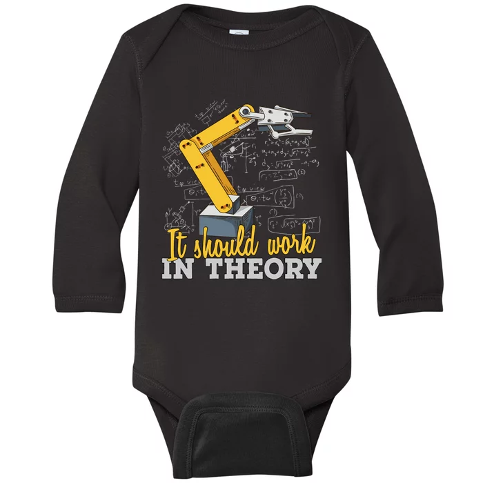 Cartoon Robotic Arm Funny Robotics Engineer Baby Long Sleeve Bodysuit