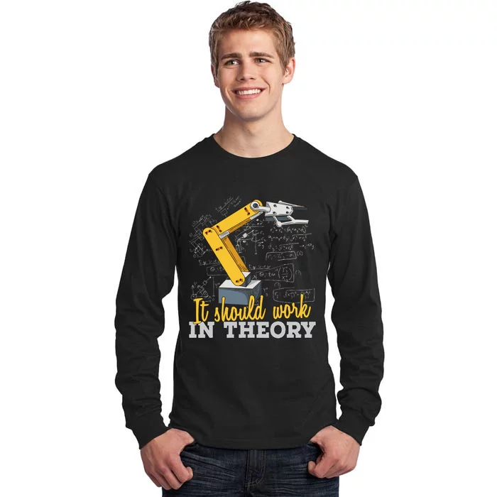 Cartoon Robotic Arm Funny Robotics Engineer Tall Long Sleeve T-Shirt