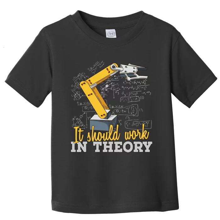 Cartoon Robotic Arm Funny Robotics Engineer Toddler T-Shirt