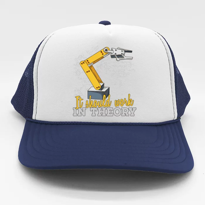 Cartoon Robotic Arm Funny Robotics Engineer Trucker Hat