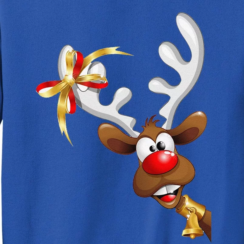 Cartoon Reindeer Antlers Christmas Pajamas Sweatshirt