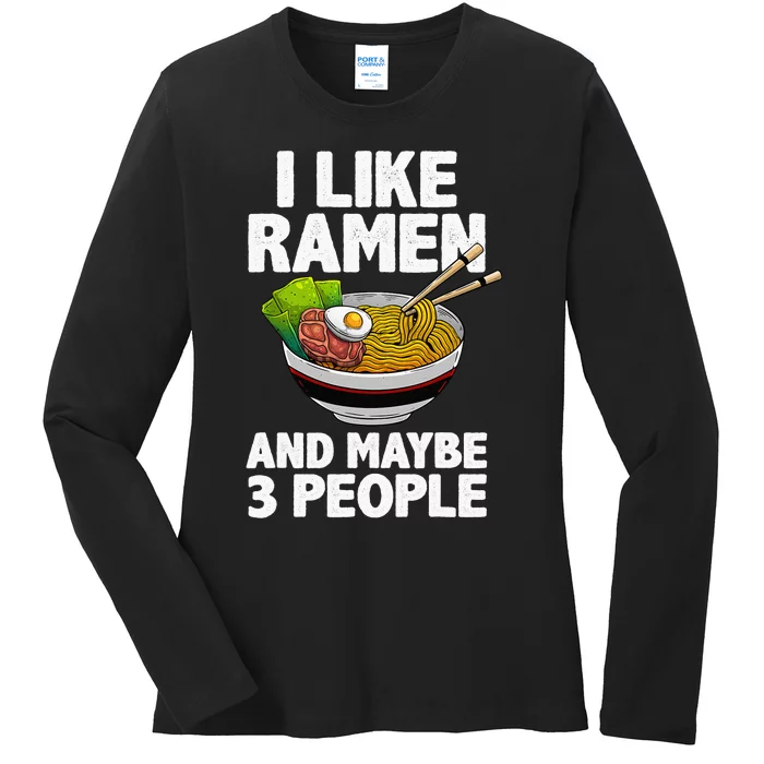 Cool Ra Anime Ra Noodle Soup Cup Noodles Ladies Long Sleeve Shirt