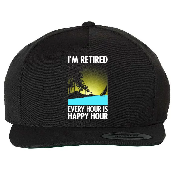 Cool Retirement Art For Women Retirement Retired Retiree Wool Snapback Cap