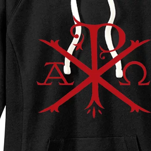 Chi Rho And Alpha Omega Early Christian Symbol Women's Fleece Hoodie