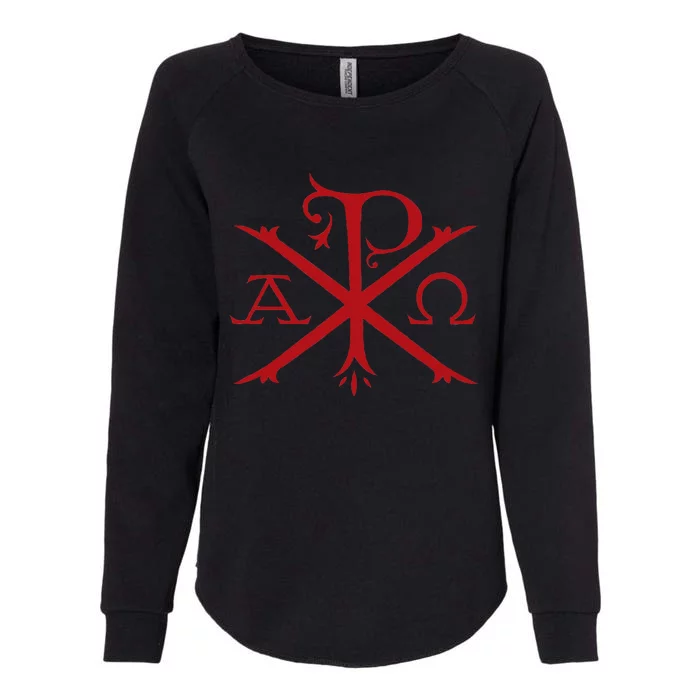 Chi Rho And Alpha Omega Early Christian Symbol Womens California Wash Sweatshirt