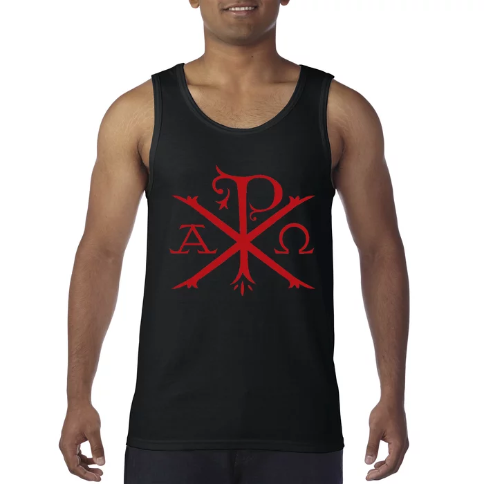 Chi Rho And Alpha Omega Early Christian Symbol Tank Top