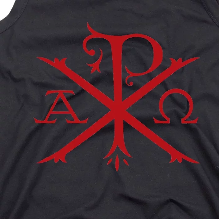 Chi Rho And Alpha Omega Early Christian Symbol Tank Top