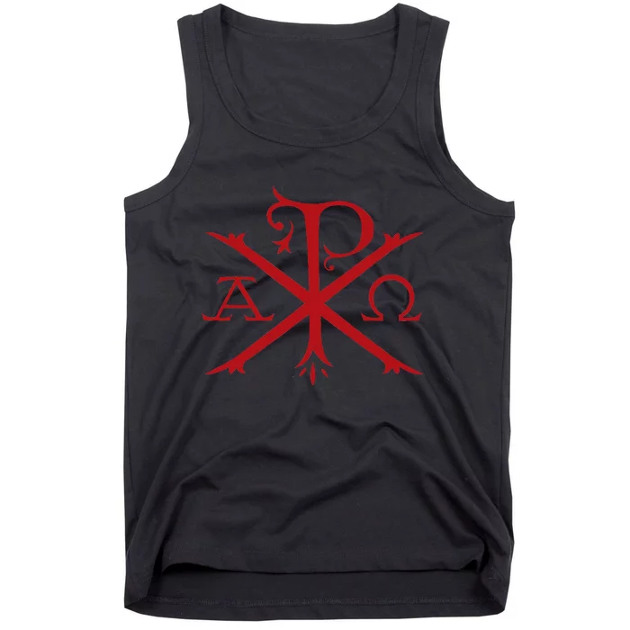 Chi Rho And Alpha Omega Early Christian Symbol Tank Top