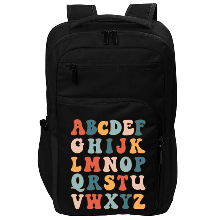 Colorful Retro Alphabets For Kindergarten Teacher Gift Impact Tech Backpack