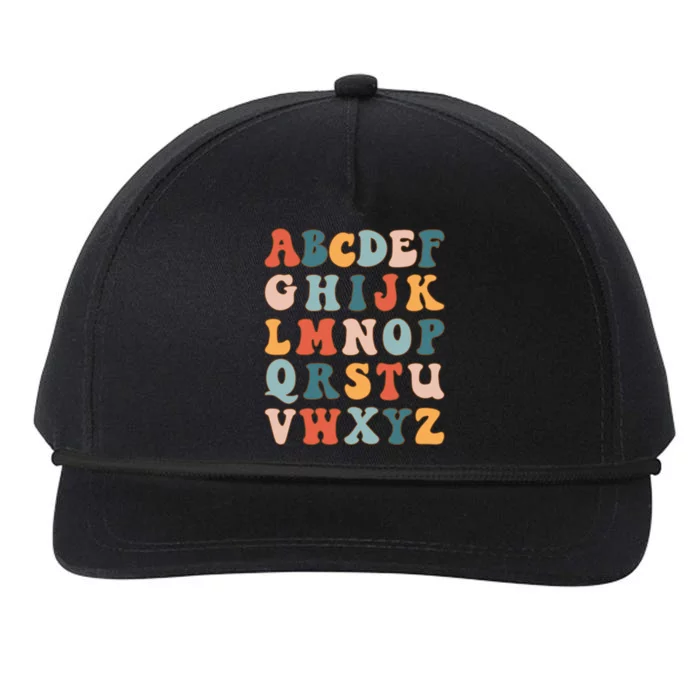 Colorful Retro Alphabets For Kindergarten Teacher Gift Snapback Five-Panel Rope Hat