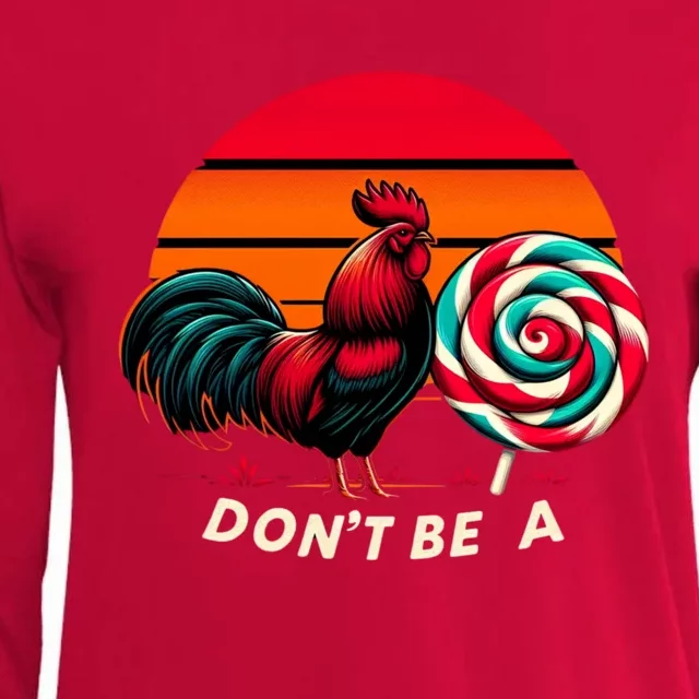 Coolest Rooster And Sucker Womens Cotton Relaxed Long Sleeve T-Shirt