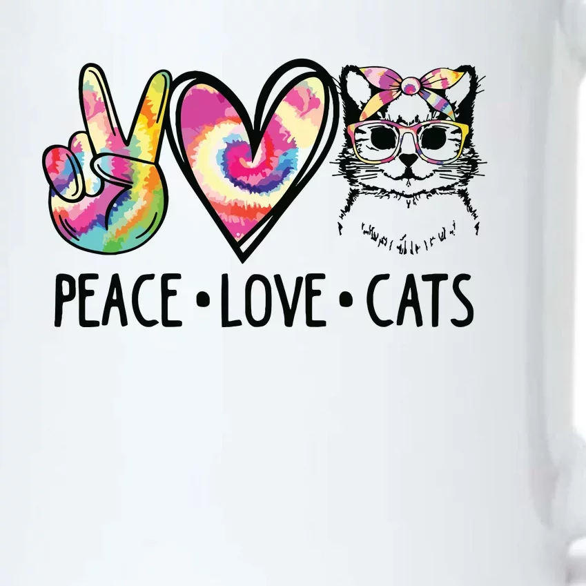 Cat Rescue Adopt A Cat Cat Mom Tie Dye Peace Love Cat Black Color Changing Mug