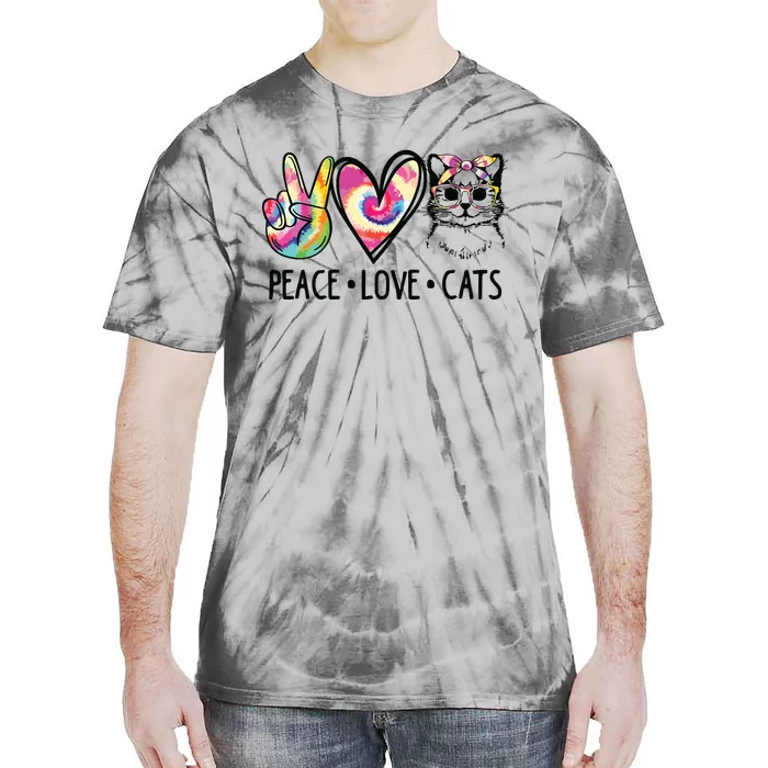 Cat Rescue Adopt A Cat Cat Mom Tie Dye Peace Love Cat Tie-Dye T-Shirt